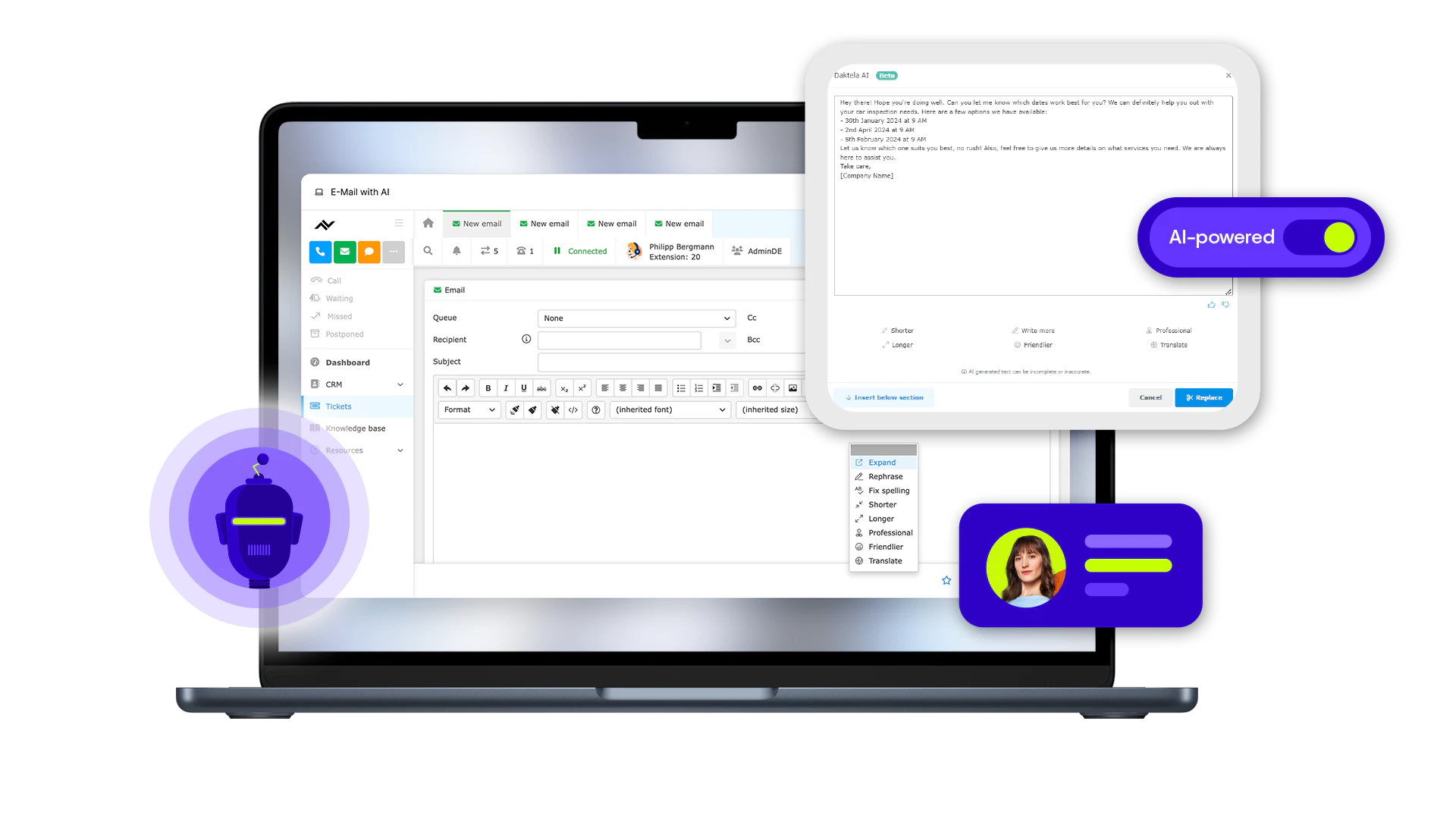 screenshot of NFON Contact Center Hub